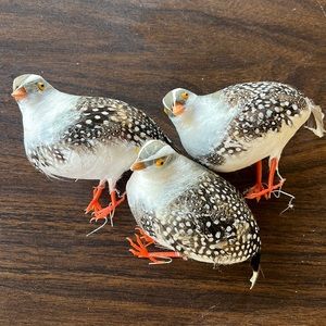 Vintage Craft Birds, Vintage Christmas Birds, Quail Set of 3